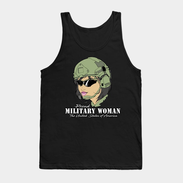 Proud Military Woman V3  (dark tees) Tank Top by Illustratorator